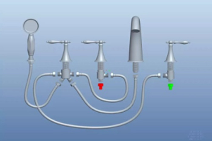 5-piece Roman tub faucet diagram