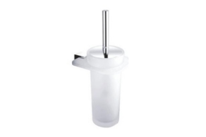 Toilet brush with glass cup